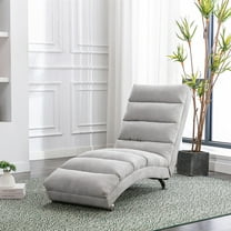 SYNGAR Chaise Lounge Chair Indoor, Modern Linen Chaise Lounges with Massage and Ergonomically 140° Backrest, Side Pocket, Leisure Sofa Upholstered Couch for Living Room Bedroom, Blue