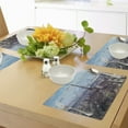 thumbnail image 4 of Ambesonne Eiffel Tower Place Mats Set of 4, View of Eiffel Tower, Standard Size, Pale Blue Brown, 4 of 6