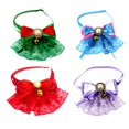 thumbnail image 3 of Pet Festival Costume Accessories Retro Lace Bow Tie Adjustable Collar Puppy Cats Necklace, 3 of 6