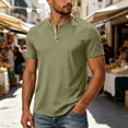 thumbnail image 6 of Henley Style for Mens T Shirt Casual Short Sleeve Summer Tee Lightweight Loose Fit Button Neck Pullover Top Daily T-Shirts, 6 of 6