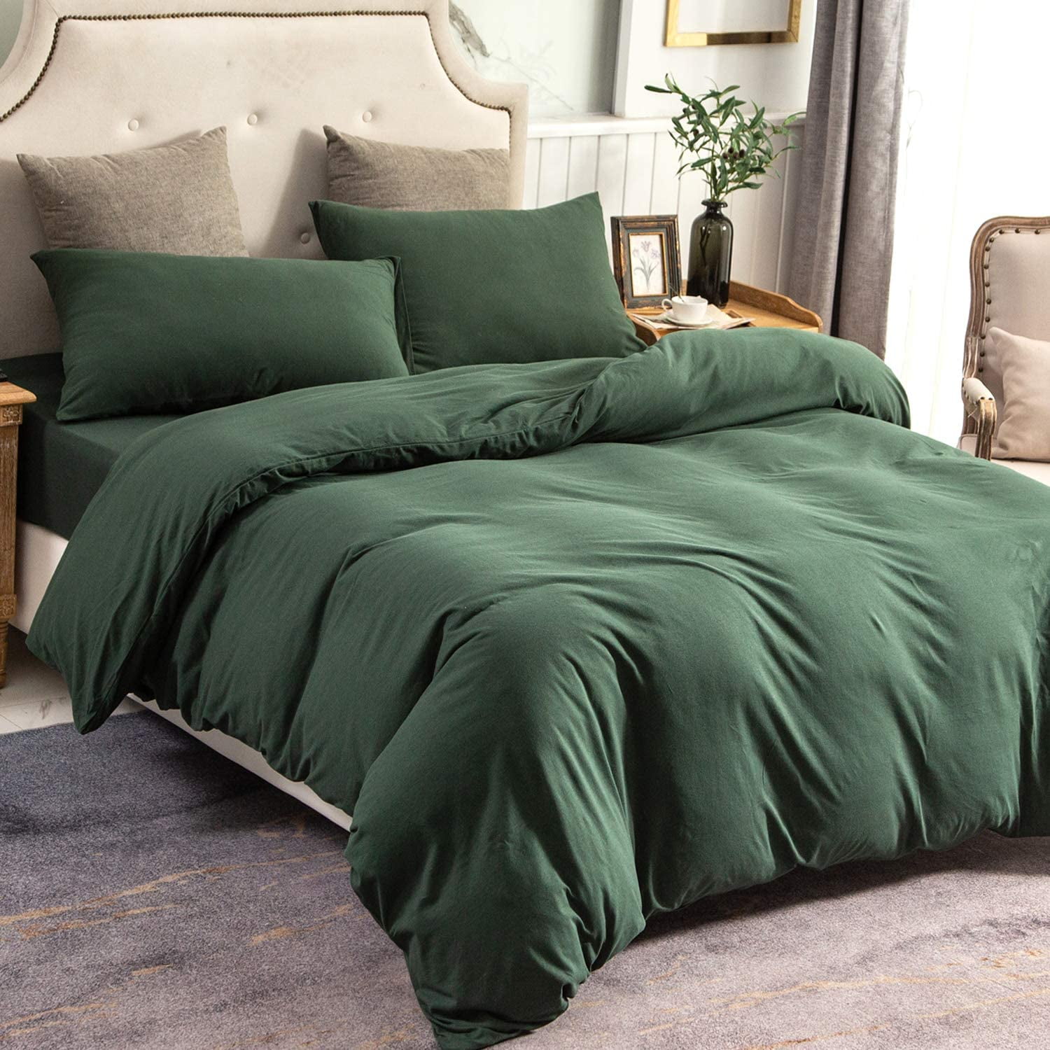 NEW Natural Pom Pom Heather Fleece Warm Soft Bedding Duvet Set