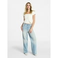 thumbnail image 2 of No Boundaries Mid-Rise Baggy Wide Leg Jeans, 31" Inseam, Women's 00-18, 2 of 5
