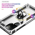 thumbnail image 3 of Compatible with Samsung Galaxy S25 Ultra Protective Case,Heavy Duty Shockproof Armor Phone Case with 360° Rotating Metal Ring Holder Kickstand Military Grade Protection Rugged Cover,Silver, 3 of 7