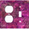 thumbnail image 4 of Metal Light Switch Plate Outlet Cover (Pink Wallpaper Letter Damask LET004), 4 of 13