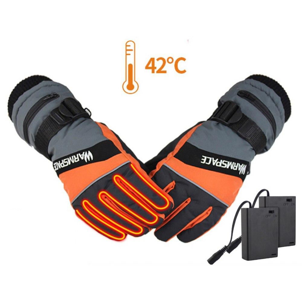 Rechargeable Battery Heated Motorcycle Gloves Winter Waterproof Hand Warm Unisex