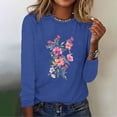 thumbnail image 2 of Blouses pour Femmes Décontractées, Blouses à Manches Longues pour Femmes, Mode Femmes Décontractées Manches Longues Imprimées Col Rond T-Shirt Ample Blouse, Blouses Femmes Manches 3/4, Blouses Manches 3/4 pour Femmes, 2 of 4
