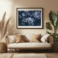 thumbnail image 3 of Regency Vibe Floral Opulence Moody Blue - Painting Floral Flowers Botanical Modern Art Abstract Nature Black Framed Wall Art Print 20 x 30 inches, 3 of 4