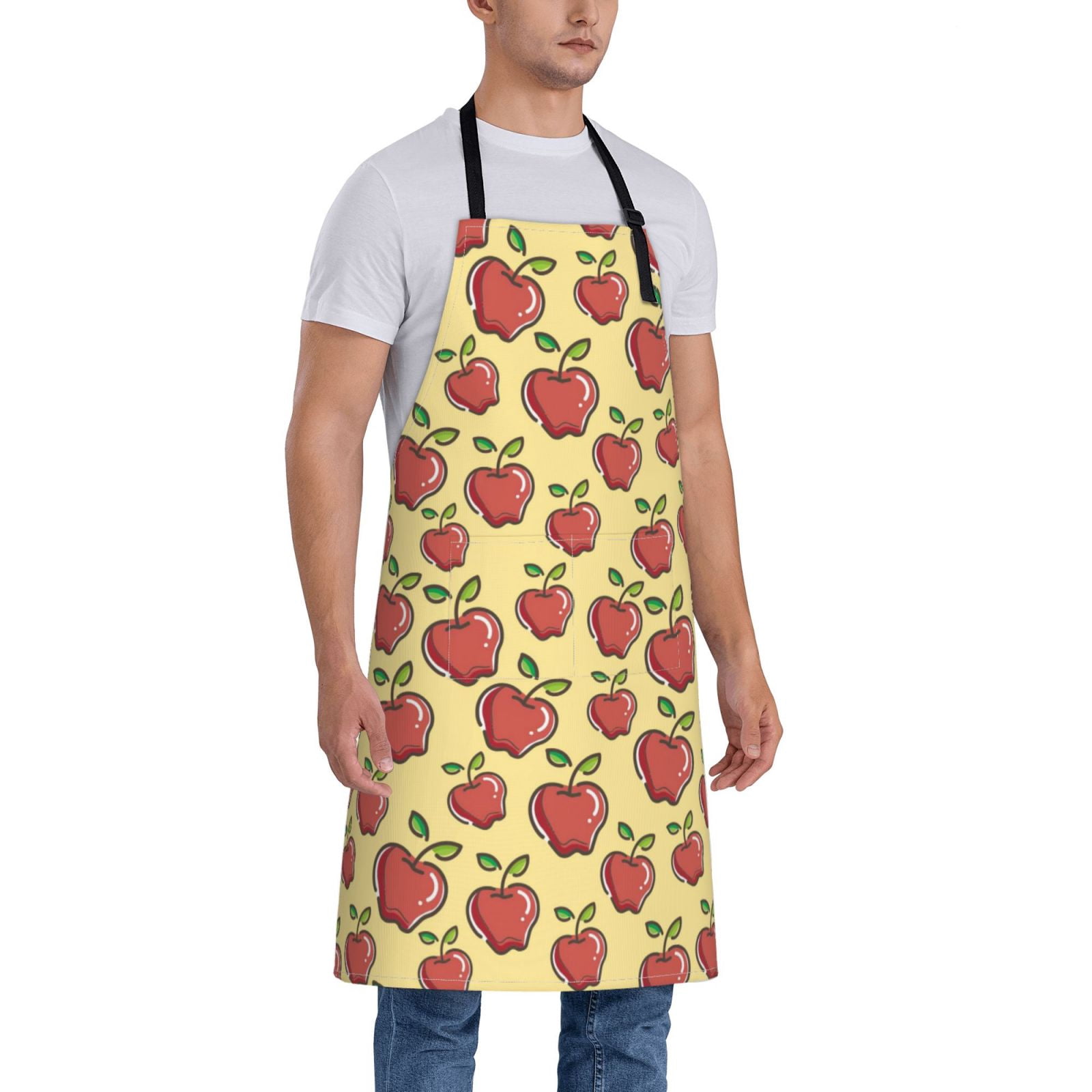 Kdxio Apple Apron with Pockets Adjustable Kitchen Aprons for Men Women Waterproof Aprons for Cooking,Drawing,Crafting, Baking Household Cleaning
