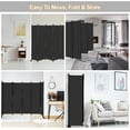thumbnail image 4 of 6 Panel Folding Privacy Screen 9ft Wide, 6ft Tall Partition Room Divider Portable Office Walls Dividers, Black, 4 of 12
