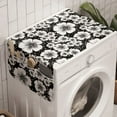 thumbnail image 1 of Vintage Washing Machine Organizer, Monochrome Nostalgia with Apple Blossoms and Irregular Dots, Anti-slip Fabric Top Cover for Washer and Dryer, Charcoal Grey White, by Ambesonne, 1 of 1