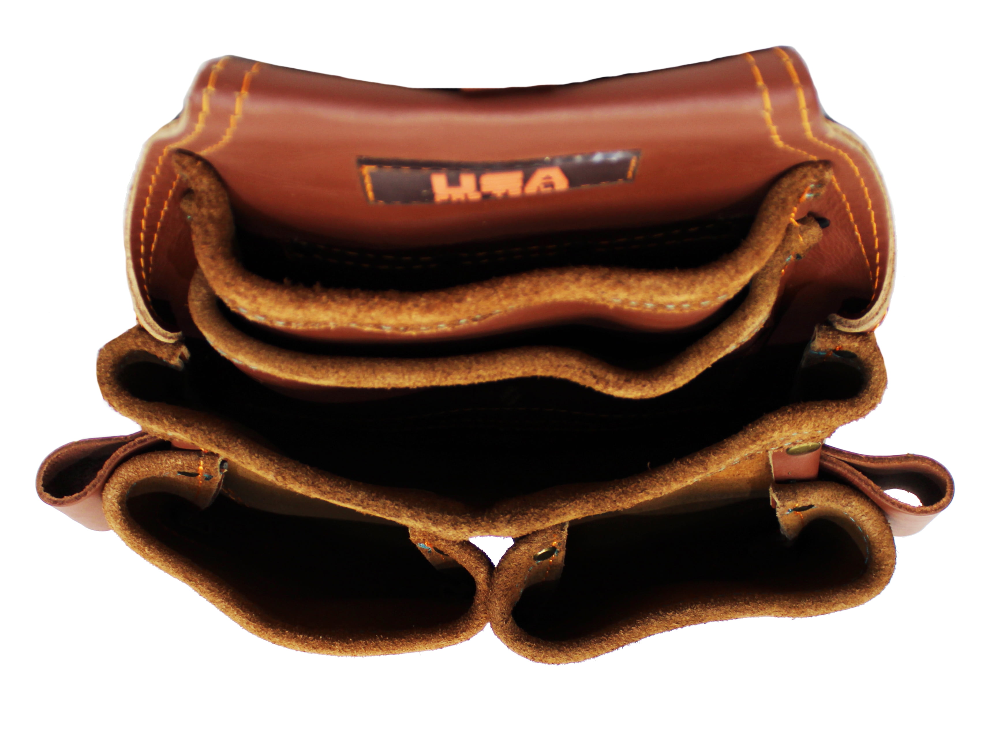 USA Pro Tools Framers Tool Pouch | Leather Tool Bag with 5 Pockets for Carpenters, Electricians, Plumbers, Constructors and Handyman