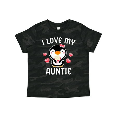 

Inktastic I Love My Auntie with Cute Penguin and Hearts Girls Toddler T-Shirt