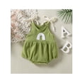 thumbnail image 2 of Infant Baby Girls Casual Romper, Rainbow Pattern Sleeveless Patchwork Sling Bodysuit, 2 of 9