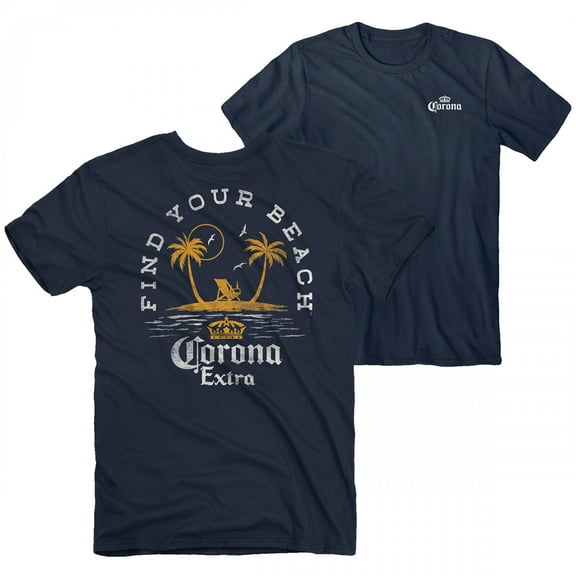 Corona Extra 890791-xlarge Vintage Palm Tree Island Front & Back Print T-Shirt - Extra Large