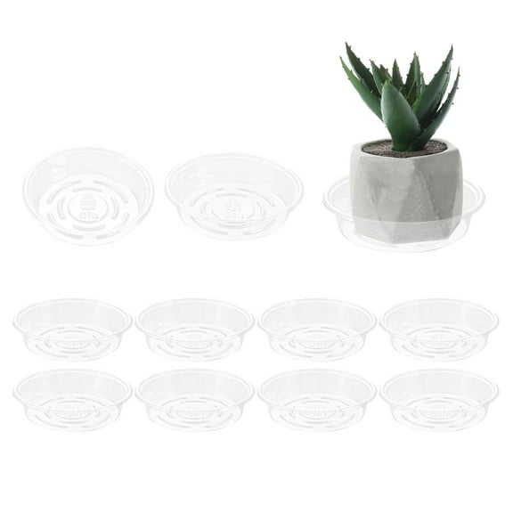 6 Inch Plant Saucer,10 Pack Plant Trays for Pots ,Clear Plant Saucers Flower Pot Tray for Indoor & Outdoor Plants(Transparent)