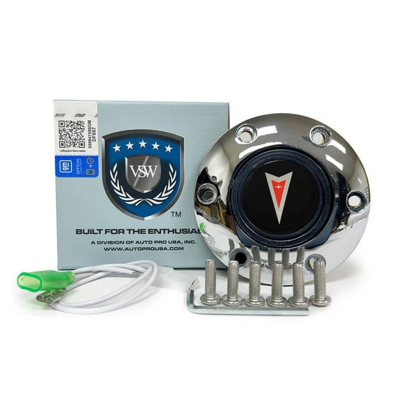 VSW 6-Bolt Chrome Horn Button with Pontiac Arrow Emblem STE1011CHR
