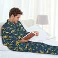 thumbnail image 5 of KLL Modern Excavator Sleepwear Mens Flannel Pajamas,Long Cotton Pj Set, 5 of 7