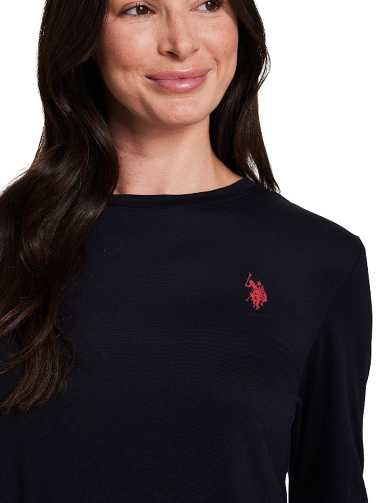 U.S. Polo Assn. Women's Holiday Giftable Long Sleeve Top and Plush Pant Pajama Sleep Set, 2-Piece, Sizes S-3X