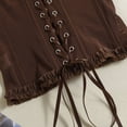 thumbnail image 6 of KHONTS Women's Y2k Bustier Corset Tops Going out Overbust Corset Tops Strapless Lace up Mesh Bustier Tops Coffee S, 6 of 6