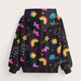 thumbnail image 3 of piuwrlz Long Sleeve Sweaters for Girls Boys Printed Sweatshirt Pocket Round Neck Without a Hat Hoodie Black Size 9 Years, 3 of 3