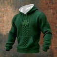thumbnail image 2 of IWRICH Men's St. Patrick's Day Shamrock Art Printed Hoodies Long Sleeve Casual Hooded Sweatshirts Holiday Plus Size Pullover Tops 02-Dark Green XL, 2 of 3