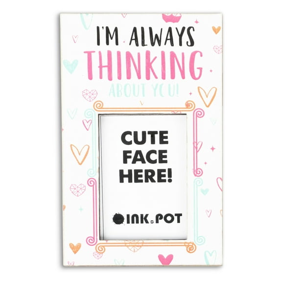 Inkdotpot Im Always Thinking About You! PhotoMagnetFrame-MagneticPhotoFramesFor Refrigerator Magnets- MiniPhotoFrames- Cute Gift For Couples | 9 x 5.5 cm