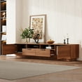 thumbnail image 2 of 78 inch Modern TV Stand for TVs up to 85", Entertainment Center Media Console with Deep Drawers, Cable Management Hub & Soft-Close Hinges, for Living Room Bedroom, Walnut, 2 of 10