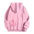 thumbnail image 6 of Breast Cancer Awareness Zip Up Hoodie Women Oversized Graphic Hooded Jackets Casual Fall Preppy Long Sleeve Sweatshirts, 6 of 7
