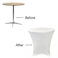 thumbnail image 3 of Your Chair Covers - 30 x 30 inch Lowboy Cocktail Round Stretch Spandex Table Cover White for Wedding, Party, Birthday, Patio, etc., 3 of 4