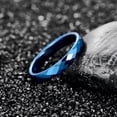 thumbnail image 2 of Tungsten Steel Ring 4mm Blue Rhombus Men's and Women's Tungsten Steel Ring, 2 of 4