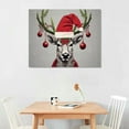thumbnail image 2 of COMIO Christmas Deer Antler Ornaments  20x16 Inch Canvas Wall Art, 2 of 3