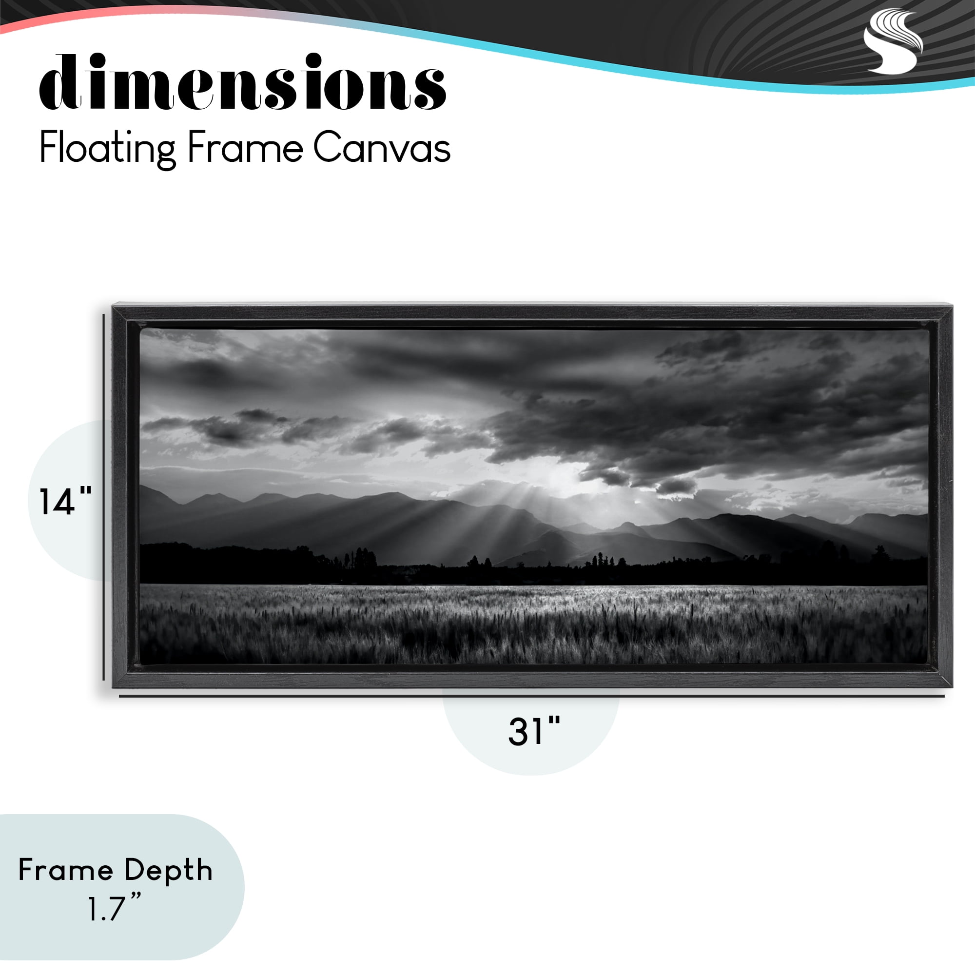 Stupell Industries Mountain Morning Sunbeams Black Framed Floater Canvas Wall Art, design by Steve Toole