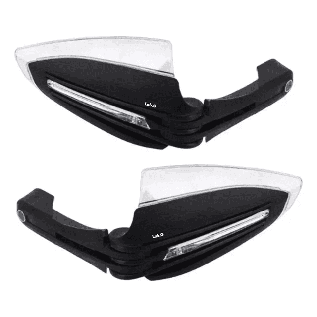 Cubre Puños Moto Hand Guards Universales Luz Led Lab.G, Negro Blanco