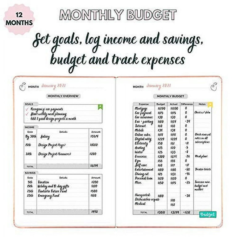 Life & Apples Budget Planner - Monthly Budgeting Notebook for Family and  Personal Finance - Expense Tracker Journal, Bill Organizer and Accounts  Book - Undated, Rose Gold 