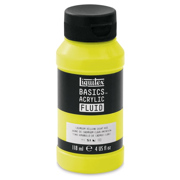 Liquitex Basics Acrylic Fluid Paint - Cadmium Yellow Light Hue, 118 ml