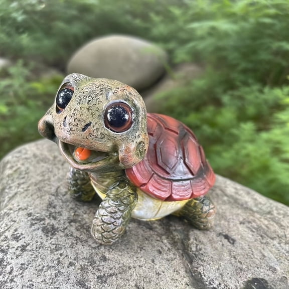 Turtle Garden Statue for Outside, Whimsical Garden Decor Mini Turtles Sculptures for Fairy Garden, Plant Pots, Home, Yard, Patio, Backyard, Balcony, Gift for Gardeners