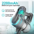 thumbnail image 3 of Aspiradora Inalámbrica INSE N300 - 6 en 1, Varilla Ligera, Batería 2200mAh (40 Min), Ideal para Hogar, Suelos y Pelo de Mascotas, Color Cascada, 3 of 8