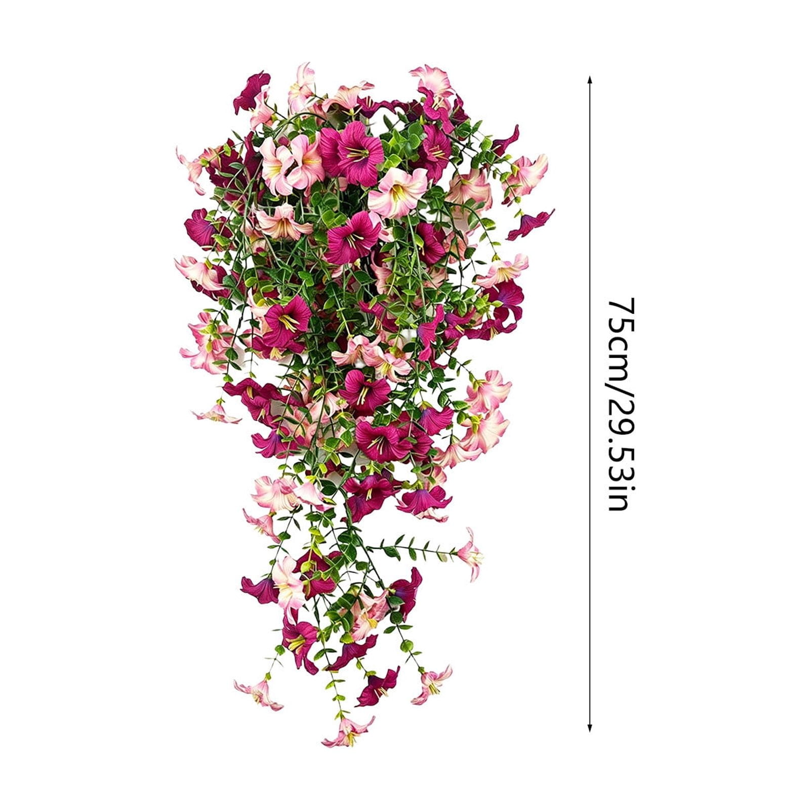 SLYNSHome Outdoors Flowers Home Decorations Artificial Hanging Lilys Flowe UV Resistant Faux Silk Plants for Garden Porch Fence Wedding Wall Spring Summer Decor - Pink