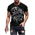 thumbnail image 2 of Qertyioot T-shirt à Manches Courtes Imprimé pour Hommes, Col Rond, Mode Décontractée, 2 of 5