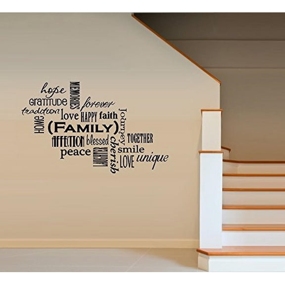 Decal ~ FAMILY Word Collage ~ WALL DECAL 20" x 32"
