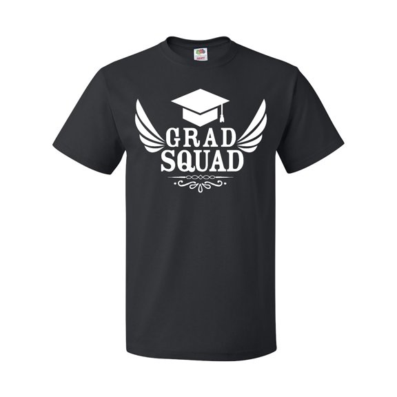 Inktastic Grad Squad with Graduation Cap and Wings T-Shirt