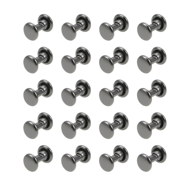 20 Sets Double Cap Rivets Round Rivet Fasteners for Leather Craft