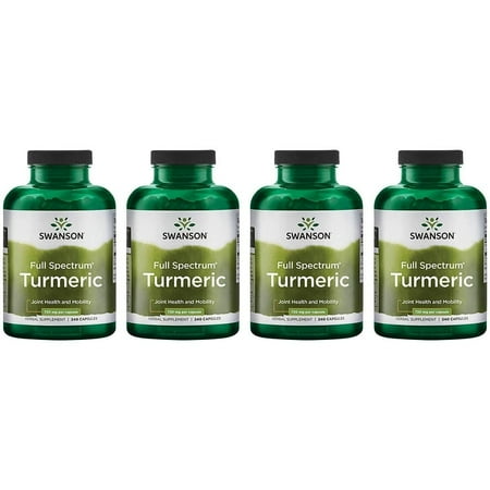 Swanson Full Spectrum Turmeric (Curcumin) - Joint Health, Digestion, Heart Health & Liver Support Supplement - Curcuma Longa Formula Promoting Memory Support - (240 Capsules)