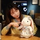 thumbnail image 4 of Bunny Plush Toy Soft Comfortable Plush Fabric Full Filling PP Cotton White Bunny Doll with Floral Skirt Blue 40cm/15.7in, 4 of 4