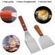 thumbnail image 4 of Juego de accesorios para plancha profesional de 7 piezas, espátula para barbacoa y raspador, herramientas Teppanyaki de acero inoxidable para cocinar en plano en el Kit de parrilla para barb JFHHH pequeña, 4 of 5