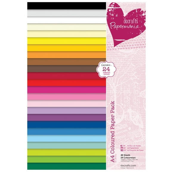 docrafts PM160501 Pack de Papier Papermania A4 48/pkg-Coloré