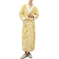 thumbnail image 2 of Couples Pajamas Matching Sets Unisex Thick Terry Cloth Bathrobes Oversized Kimono Spa Full Length Long Winter Sleepwear Yellow XXXL, 2 of 4