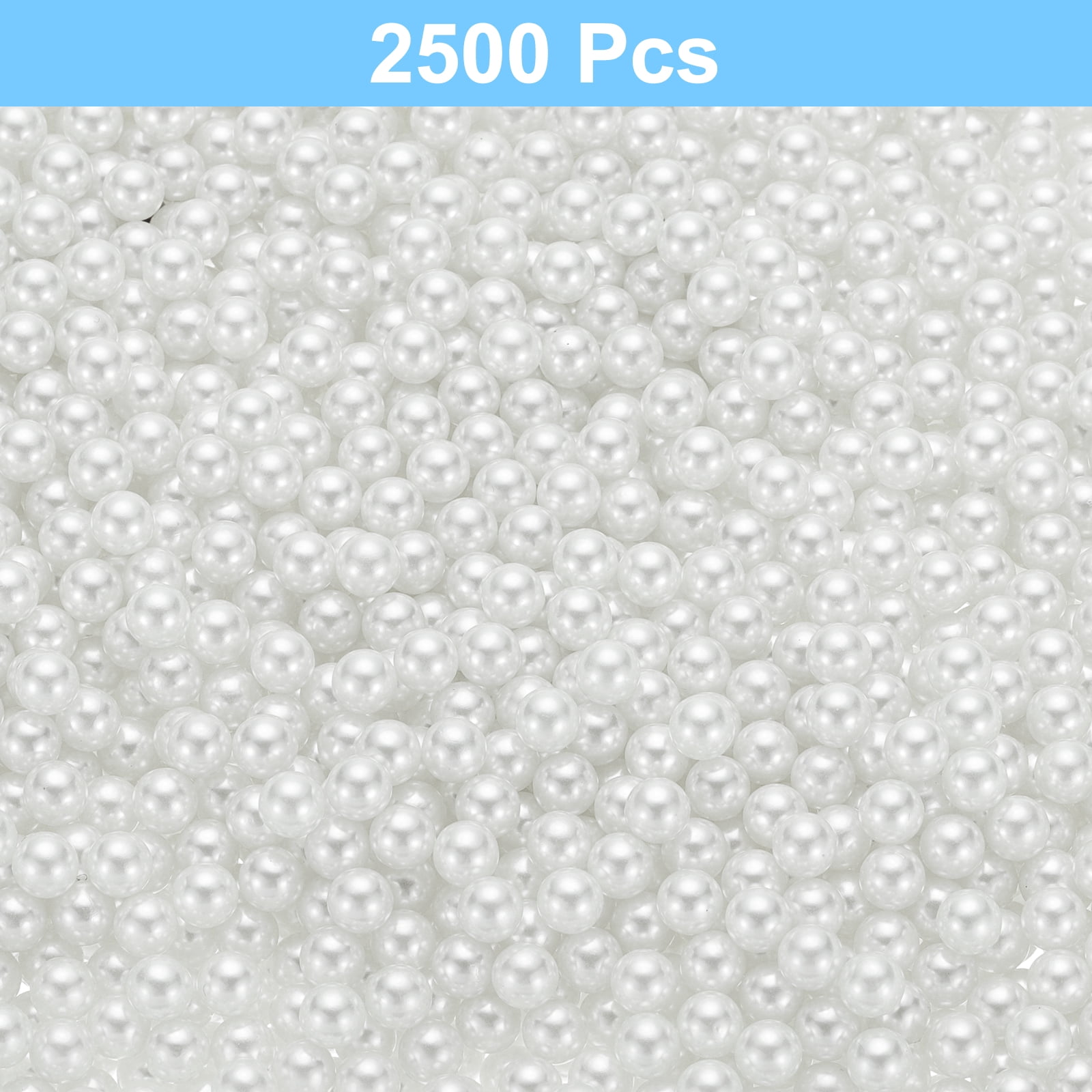 Unique Bargains Durable Faux Pearl for Crafting No Hole Pearls for Vase Fillers White
