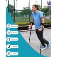 thumbnail image 5 of Muletas para adultos con acolchado elástico para codos y manos. Muletas plegables para antebrazo que aumentan la comodidad al caminar (negras)., 5 of 5