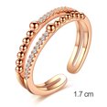 thumbnail image 2 of Anillo abierto de boda con diamantes de imitación - Anillo de dedo de moda de aleación para mujer, 2 of 8
